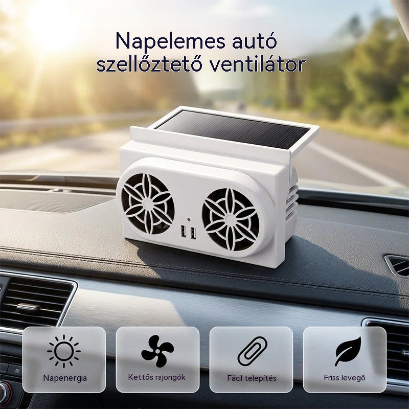 50% KEDVEZMÉNY🌀Napenergiás autós ventilátor