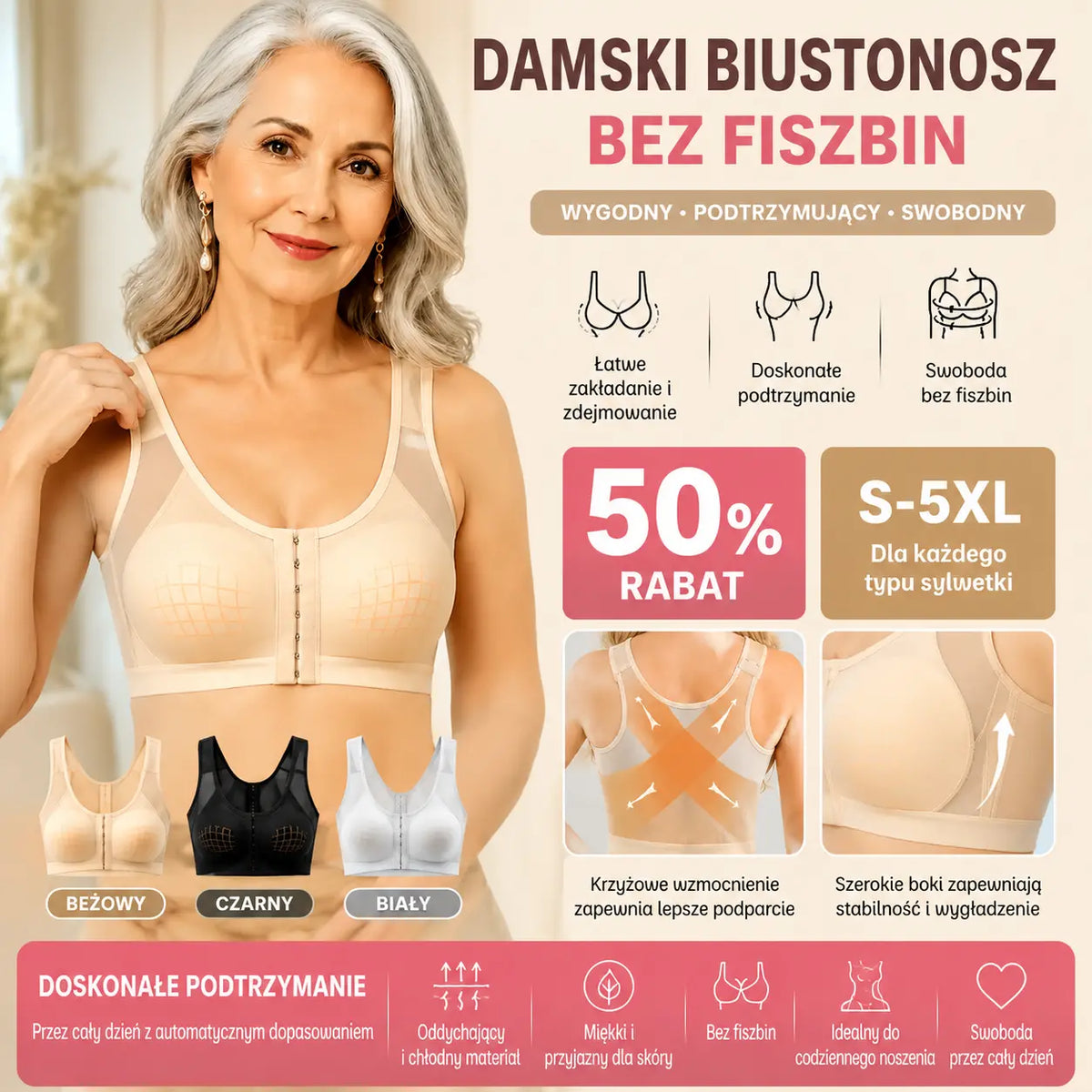 🔥Vásárolj 1-et, kapsz 2-t ingyen【S-5XL】【3 darabos】Női légáteresztő, nem nyúlós sportmelltartó