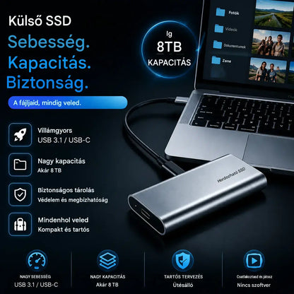Utolsó nap, amikor 50%-ot spórolhatsz - Hordozható külső SSD - Védd meg fotóidat, videóidat és fontos fájljaidat.
