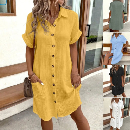 🎁50% kedvezmény🎉 S-2XL méretek 😍 Stílusos, rövid ujjú ruhák, könnyűek és lélegzőek [Utánvétes fizetés]
