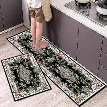 💥49% kedvezmény 【2 darab】🌺Csúszásmentes konyhaszőnyeg nedvszívó hosszú konyhaszőnyeg【40*60cm+40*120cm】
