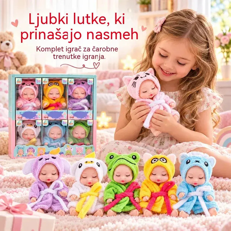 👶 Darilni komplet dojenčkov Reborn – zaviti v kostume živali! Ljubki obrazi spečih dojenčkov · Komplet 6 punčk v darilni škatli · Popolno darilo za otroke!