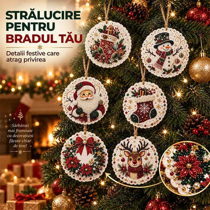 🎄 6 részes DIY gyémántkirakós karácsonyi díszkészlet – Kreatív családi projekt, amely tökéletes a karácsonyfára, ablakba vagy ajándéknak!