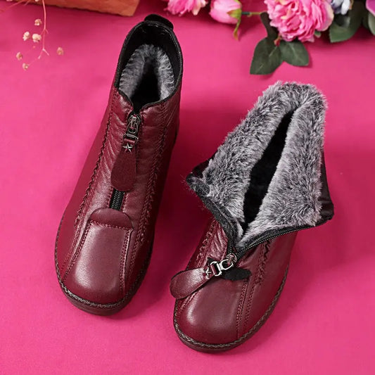 🔥【50% OFF】🔥【35-42】Italské ručně vyráběné dámské kotníkové boty z pravé kůže, neklouzavé