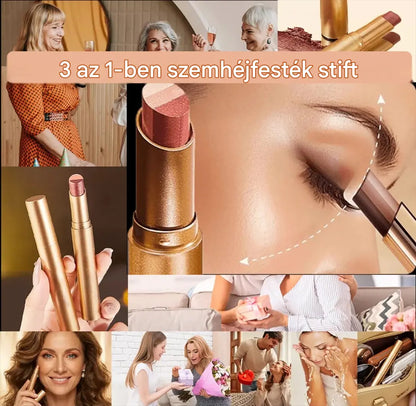🔥【Vásárolj 1-et, kapsz 1-t ingyen】 ✨3 az 1-ben szemhéjfesték stift – Azonnali ragyogás, lifting hatás és hosszan tartó hatás 💄