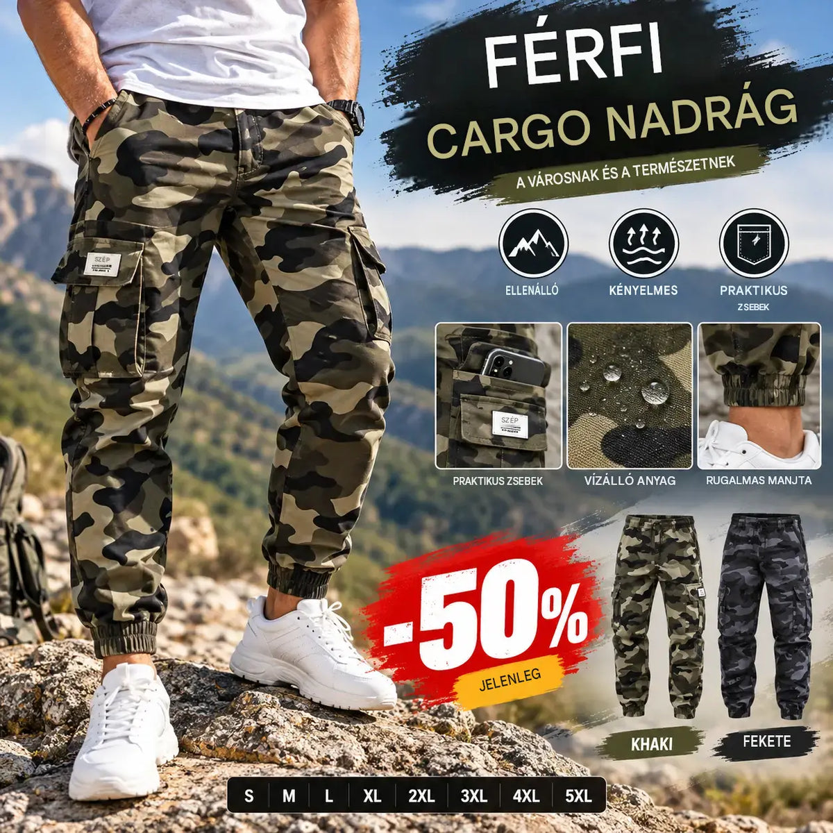 🛠️ 60% KEDVEZMÉNY! 👖 Tartós taktikai munkanadrág - nejlon és pamut keverékéből, számos funkcionális zsebbel, ideális kültéri munkavégzéshez 🌲