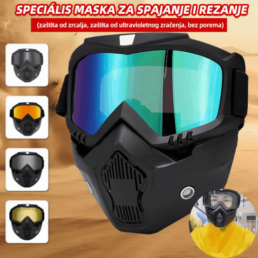 🔥😎Posebna maska za zavarivanje i rezanje (protiv odsjaja, protiv ultraljubičastog zračenja, protiv prašine)