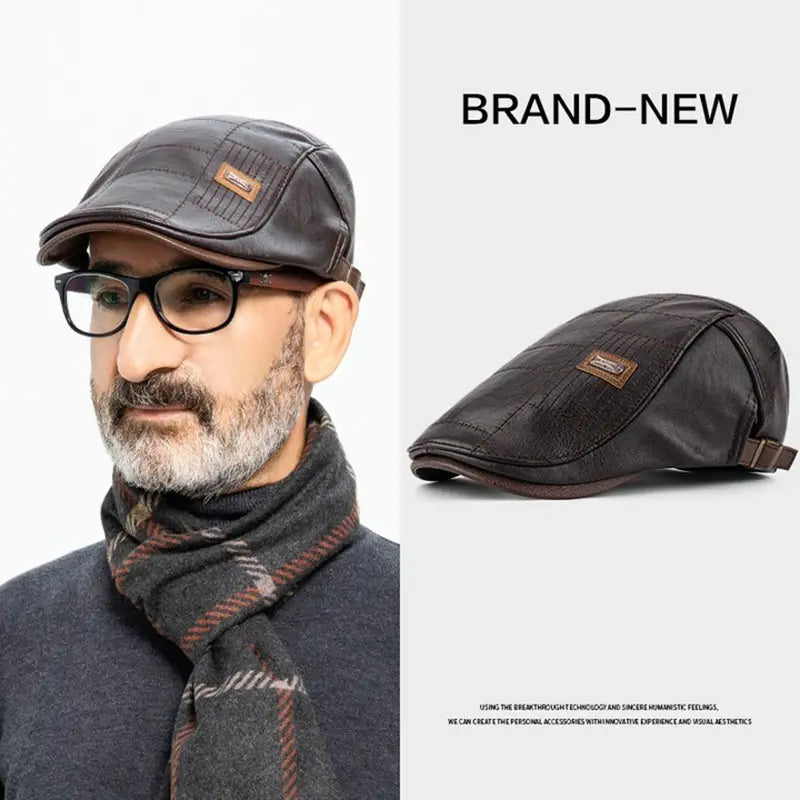 🧢🔥Pánsky retro kožený baret
