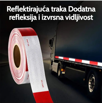 🚛【30M】🌙🔆Crveno-bijele reflektirajuće naljepnice, reflektirajuće trake za kamione