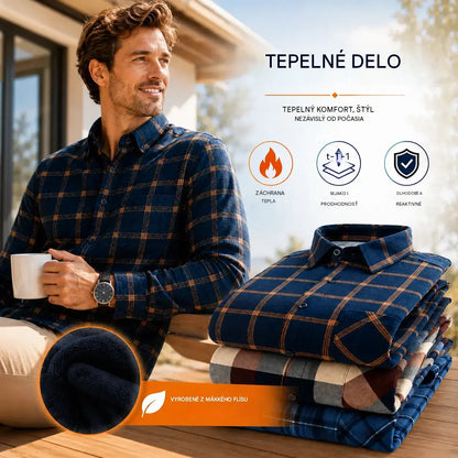 👔【L-5XL】Nové pánske termo tričko s obojstranným plyšom na jeseň a zimu - štýlové a všestranné.