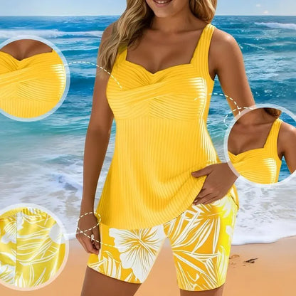🔥🔥🔥Dvojdielne plavky s potlačou tankini a boxerkami, ktoré zakrývajú telo
