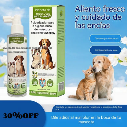 🐶【2 položky za 24 eur】🐱Sprej na ústnu hygienu pre domáce zvieratá dokáže osviežiť dych a odstrániť žltnutie a zubný kameň zo zubov.
