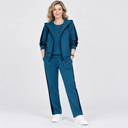 ✨【M–4XL】Dámská třídílná souprava 2026 – vršek s kapucí, podzim/zima, volný střih, sportovní styl, nadměrné velikosti, navrženo speciálně pro maminky🥰