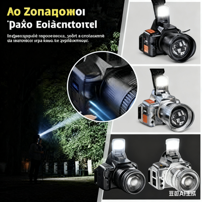 💡【Nízká cena po omezenou dobu】Výkonná čelovka s pohybovým senzorem a zoomem, dobíjecí baterie a dlouhá životnost