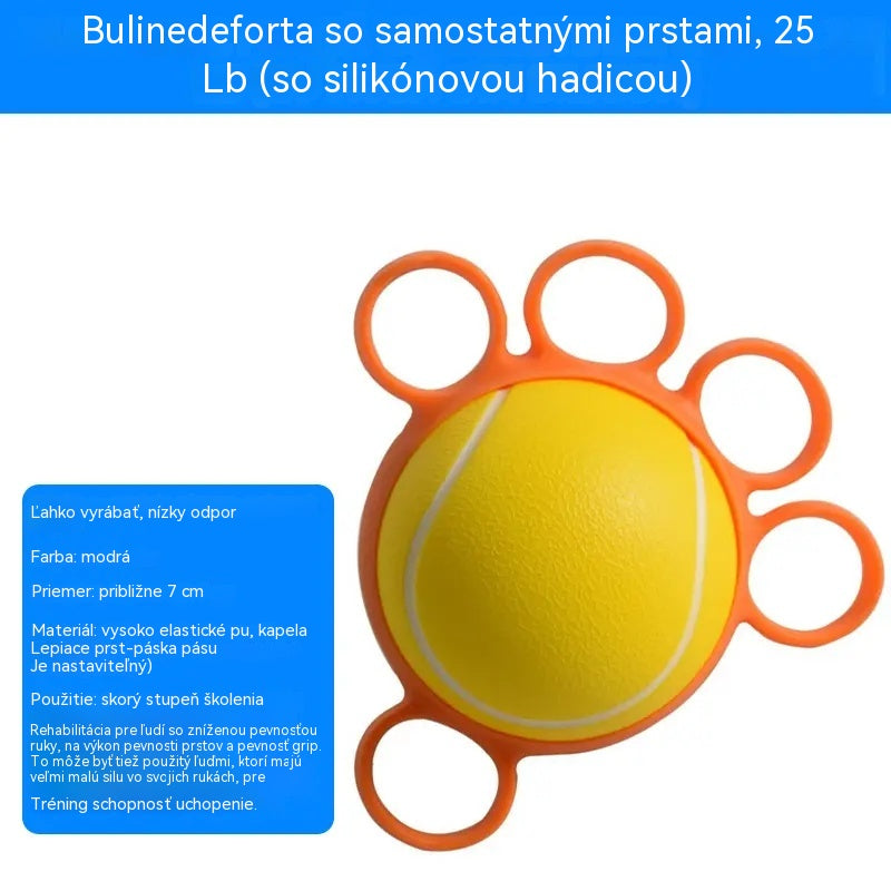 Ortopedický míč na regeneraci prstů a rukou s fixačními kroužky, pomůcka na posílení síly a mobility pro seniory nebo po mrtvici