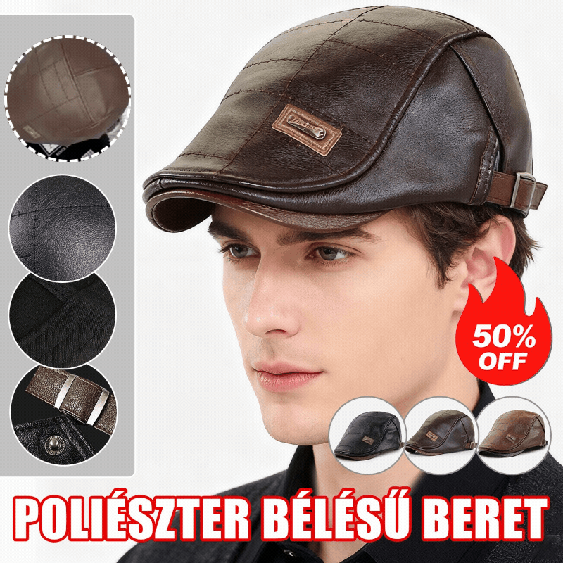 🧢🔥Pánsky retro kožený baret