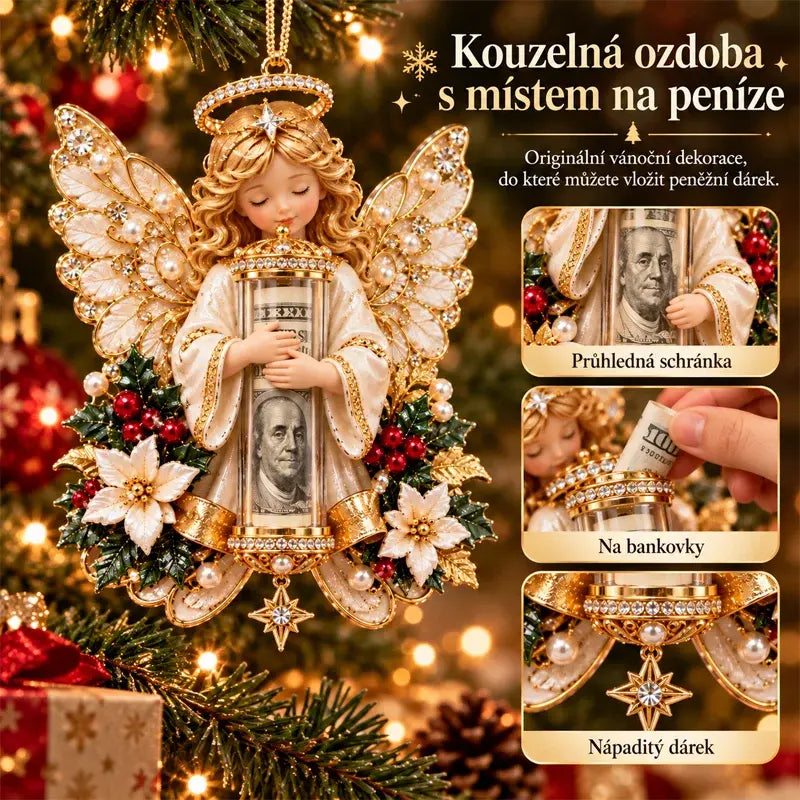 🎁5 darabos szett, ára 9900 Ft✨ Angyal alakú karácsonyi dekoráció (készpénzes ajándéktartóként is használható)