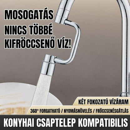 🚿 Univerzális forgó csaptelep-hosszabbító, fröccsenésálló a holtterek nélküli mosáshoz!