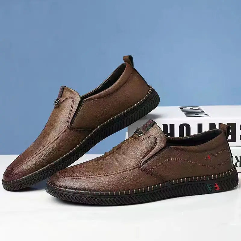 [38-44] 👞 Puha bőr cipő idősebb férfiaknak | Légáteresztő és kényelmes | Fáradtságmentes járás