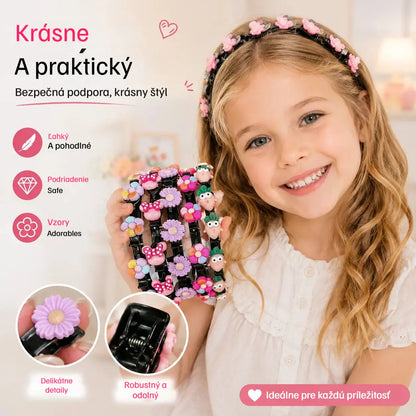 👑【5 kusov】Tyčinky, štipce a zapletené stuhy pre dievčatá