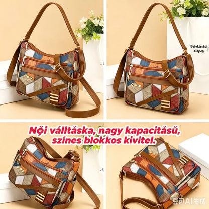 👜 Nova, moderna torba za rame u stilu „color-block”, izrađena od mekane umjetne kože.