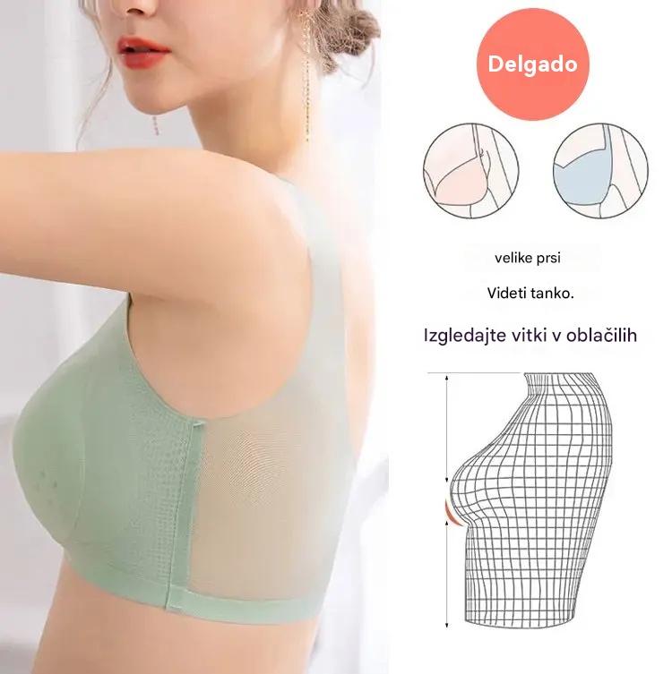 【3 dobite】【40–120 kg】2026 Brezšivni push-up modrček iz ledene svile