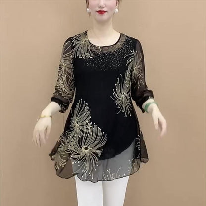 🔥🔥50%OFF【M-4XL】Divatos sifon ing hímzett virágokkal a nők számára 2026