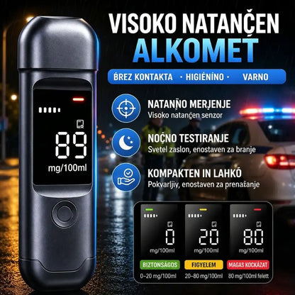 🍷 Prenosni natančni merilnik alkohola – Izmeri raven pred vožnjo