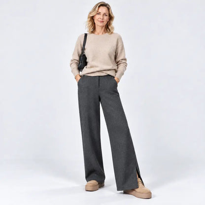 👖【S-3XL】Női bő szárú nadrág őszi/téli viseletre - Meleg gyapjú anyag, egyenes szárú, bő szabású