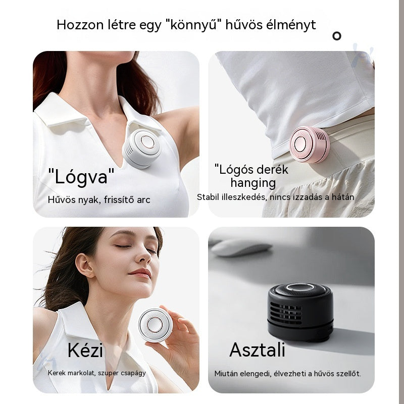 💨 Új hordozható mini kültéri ventilátor: Könnyű, mindössze 80 g, tehermentes utazáshoz, kényelmes viselet egész nap🛡️
