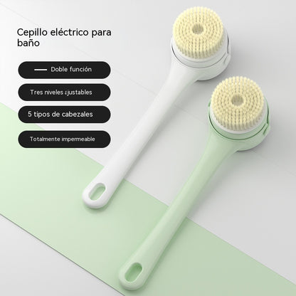 🔥💦 Nuevo cepillo de baño eléctrico con masaje, pantalla digital y mango largo.
