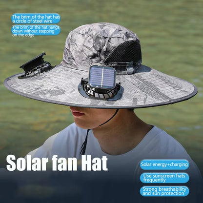 🎣🥾Sombrero para el sol con ventilador, sombrero para el sol, sombrero para senderismo y pesca al aire libre, sombrero con ventilador recargable, sombrero de pesca.
