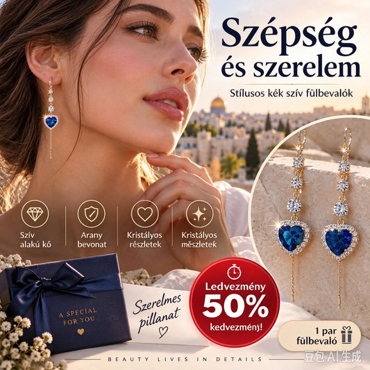 💎 Elegáns kék zafír fülbevalók – hipoallergén, antioxidáns, időtlen dizájn. Tökéletes mindennapokra és partikra! 💪