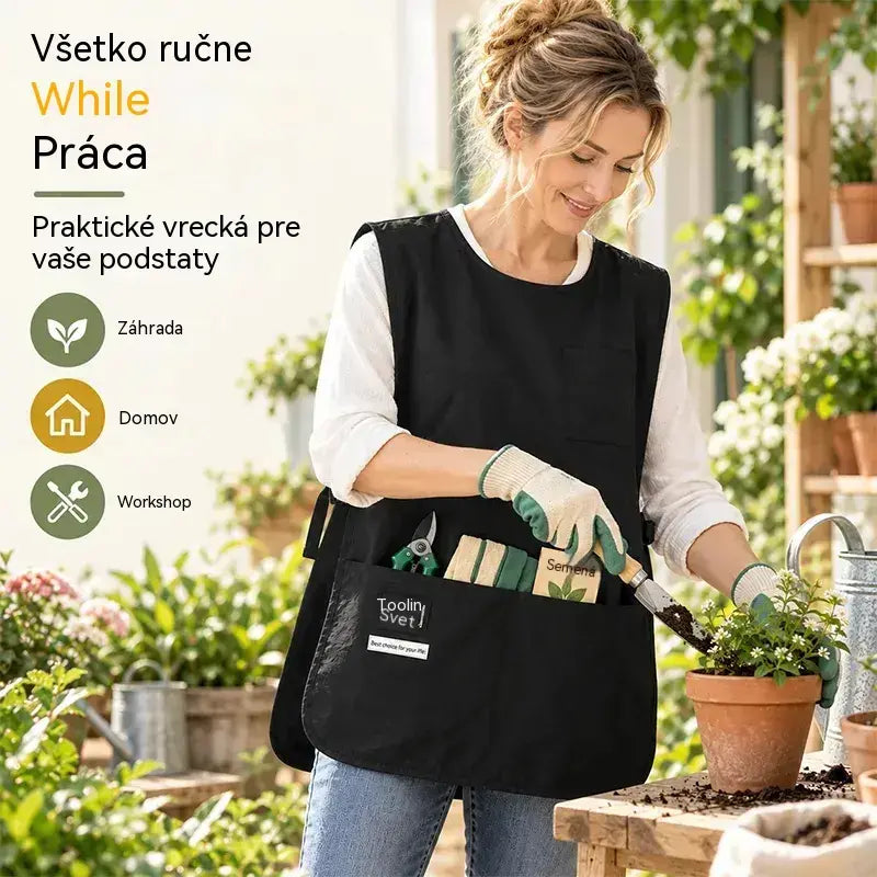 👩‍🍳✨ Nepremokavá a škvrnám odolná vesty zástera – ideálna na varenie, remeslá a záhradkárstvo, pohodlný strih 🛡️