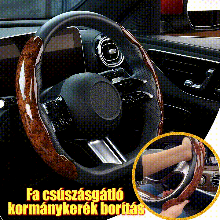 🚗 [Kupte jedno, dostanete dvě zdarma] Protiskluzový dřevěný kryt volantu auta