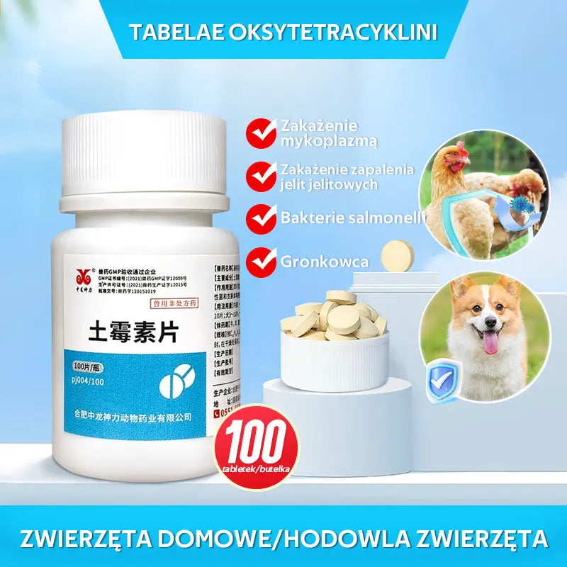 🕊️🐔🐷 【Kup jeden, drugi otrzymasz gratis】Leki weterynaryjne Oksytetracyklina Tabletki przeciwbakteryjne, przeciwzapalne i przeciwbiegunkowe