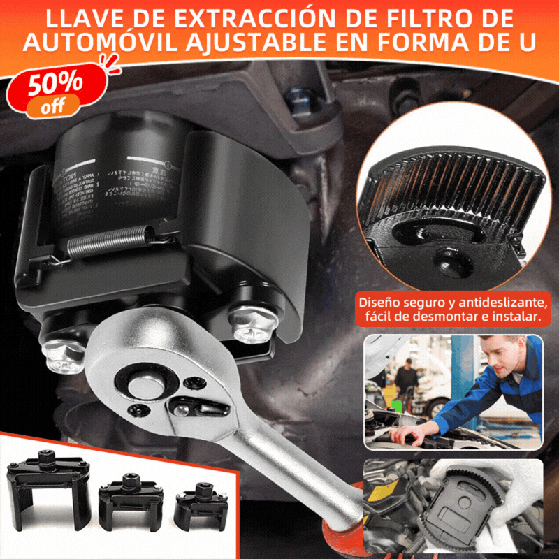 Llave profesional para filtros de aceite de automóviles: ajuste automático de 60-80 mm, acero endurecido, compatible con llaves de carraca de 1/2 pulgada.