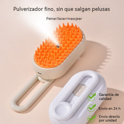 Cepillo con spray para la limpieza y eliminación del pelo suelto de mascotas