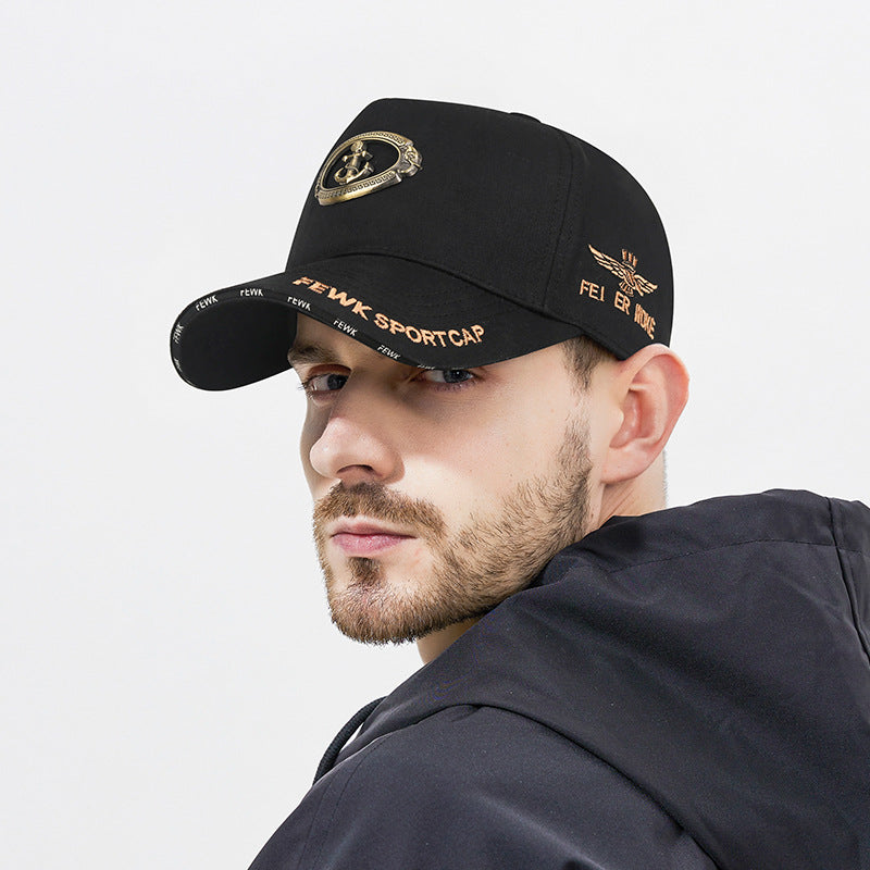 30% ΕΚΠΤΩΣΗ🧢☀️🔥Αυθεντικό καπέλο μπέιζμπολ με μεταλλικό λογότυπο Anchor, Πεντάφυλλο καπέλο προστασίας από τον ήλιο, Ψηλή σόλα
