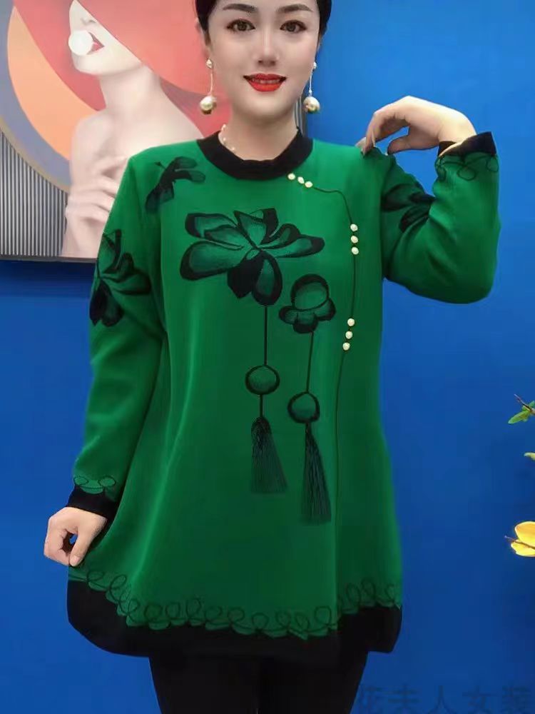 【30% OFF】❤️‍🔥【M-5XL】🍁🍂2026 új őszi téli divat nyomott kötött felsők
