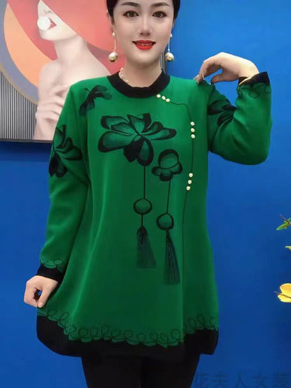 【30% OFF】❤️‍🔥【M-5XL】🍁🍂2026 új őszi téli divat nyomott kötött felsők
