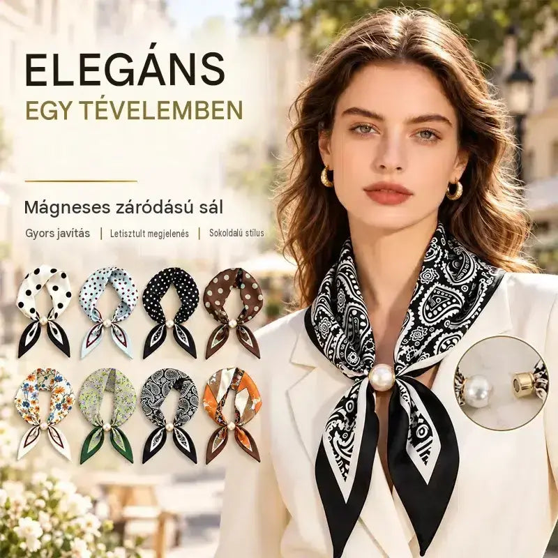 4 darabos keskeny selyemsál szett – tavaszi-nyári elegancia és finomság! Finom anyag, sokoldalú – viselhető a nyakon, hajpántként vagy táskadíszként is!