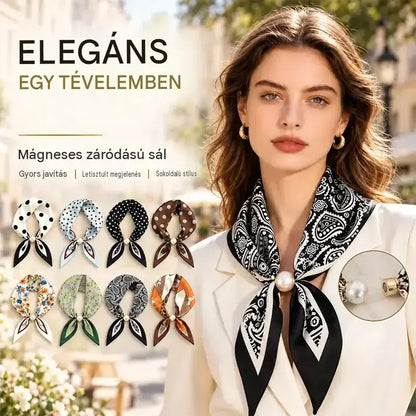 4 darabos keskeny selyemsál szett – tavaszi-nyári elegancia és finomság! Finom anyag, sokoldalú – viselhető a nyakon, hajpántként vagy táskadíszként is!