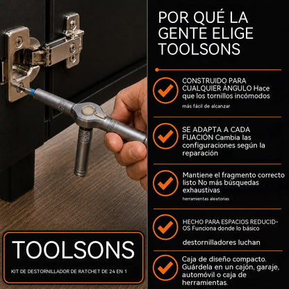 Juego de destornilladores multifuncionales de trinquete de 24 piezas, un éxito de ventas.