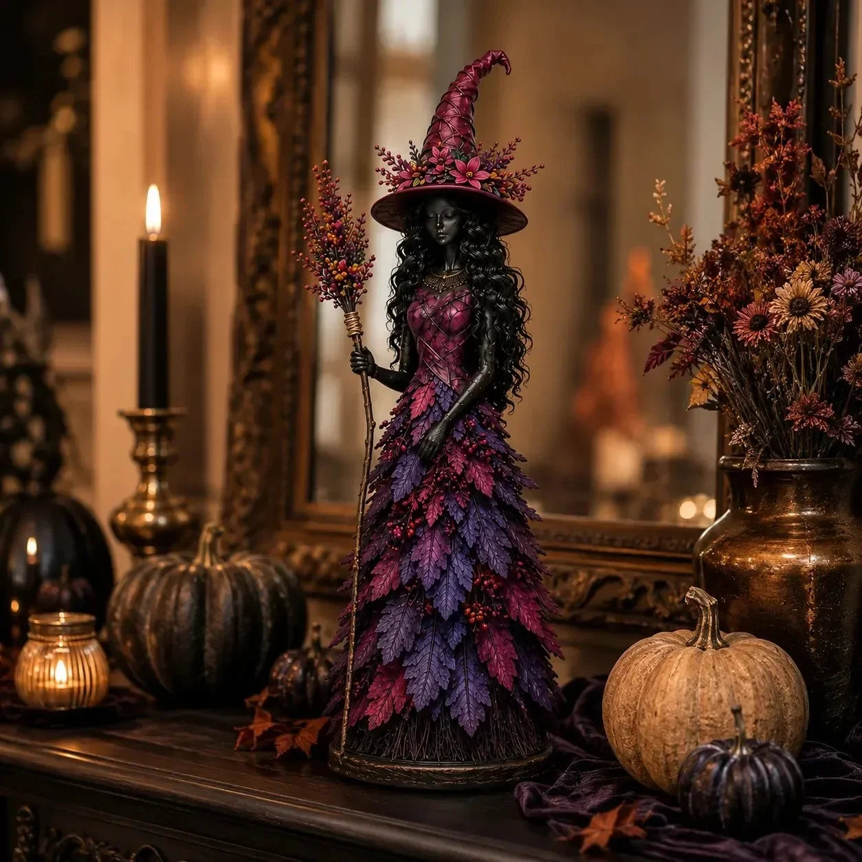 🧙‍♀️ Očarljiva jesenska figurica čarovnice