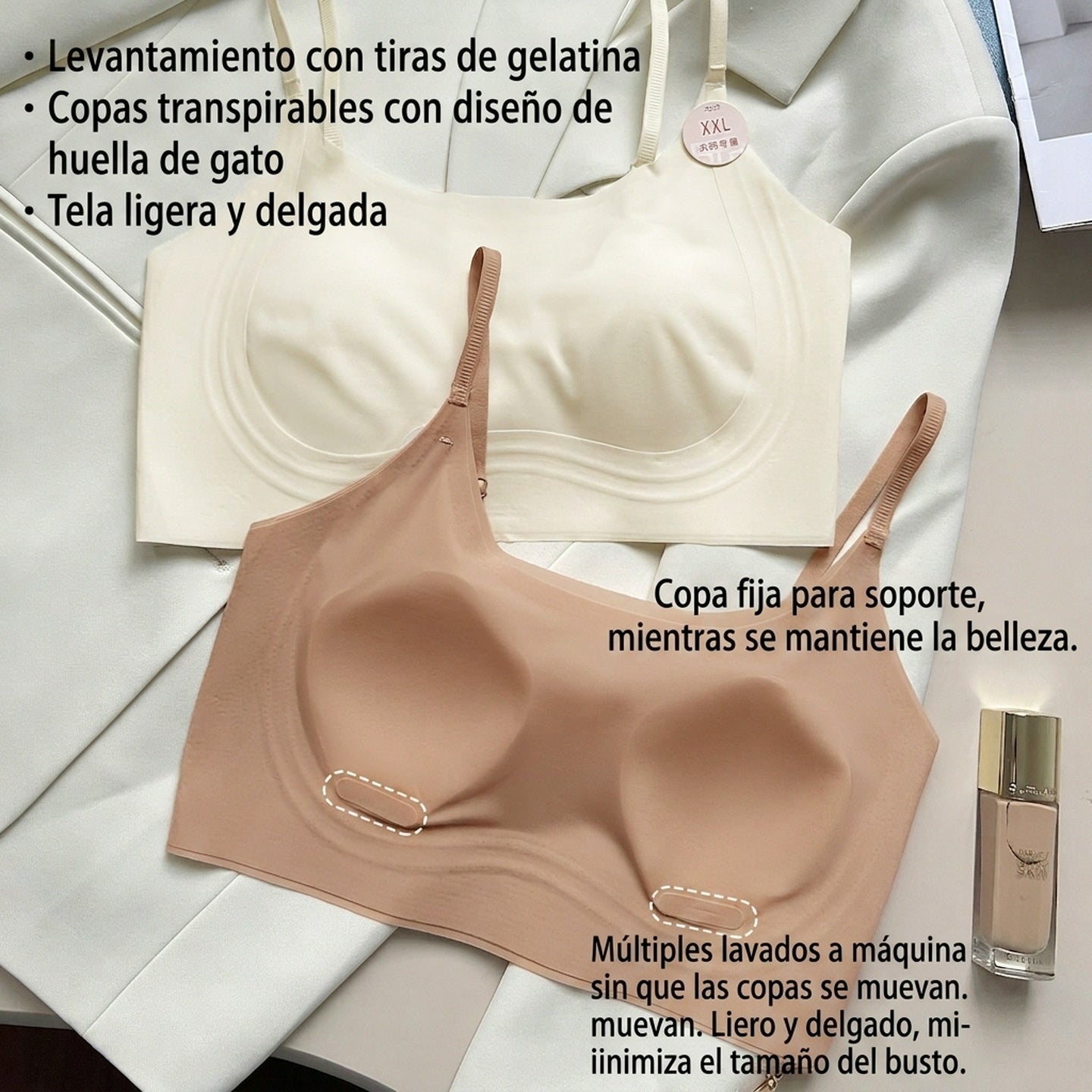 Sujetador de mujer sin espalda cruzada, sin costuras, de seda helada, nuevo estilo 2026