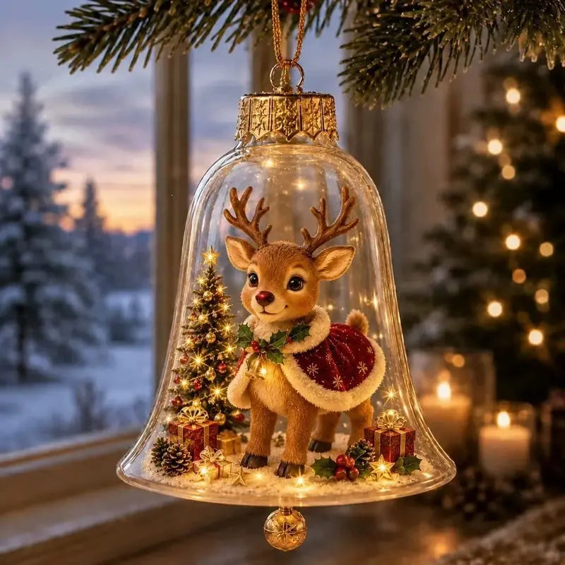 ✨🎄 Megvilágított karácsonyi díszek – Ragyogó mini karácsonyi jelenet