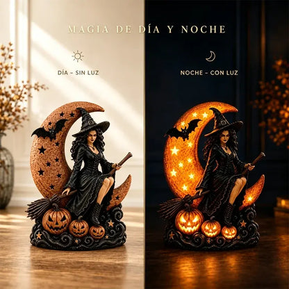 🎃🔮 Čarodejnica a lampa splnu – Dekoratívna gotická socha, ideálny darček 🌙 🎃