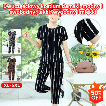 【🔥Oferta ograniczona czasowo🔥】【XL-5XL】Dwuczęściowy garnitur damski z 2026 roku jest modny i swobodny, lekki i cienki, wygodny i miękki.
