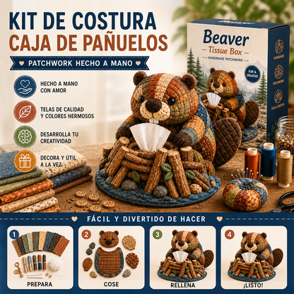🧵🐨 Állatos mintás papírzsebkendő-tartó doboz barkácskészlet – 3D-s anyagból készült kézműves készlet, ideális kezdőknek 🎁✨
